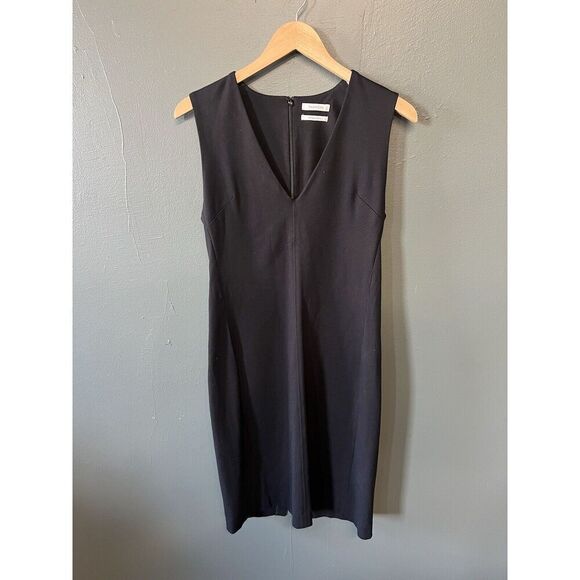 Babaton Womens Black Sleeveless V-neck Midi Dress Size 4 - Picture 1 of 3